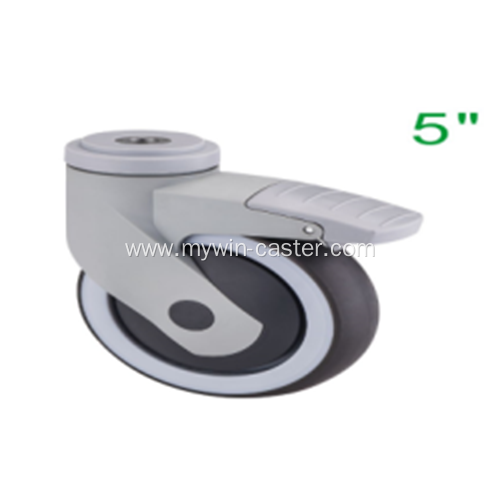 5 Inch Hollow Rivet Swivel TPR PP Material With Bracket Medical Caster